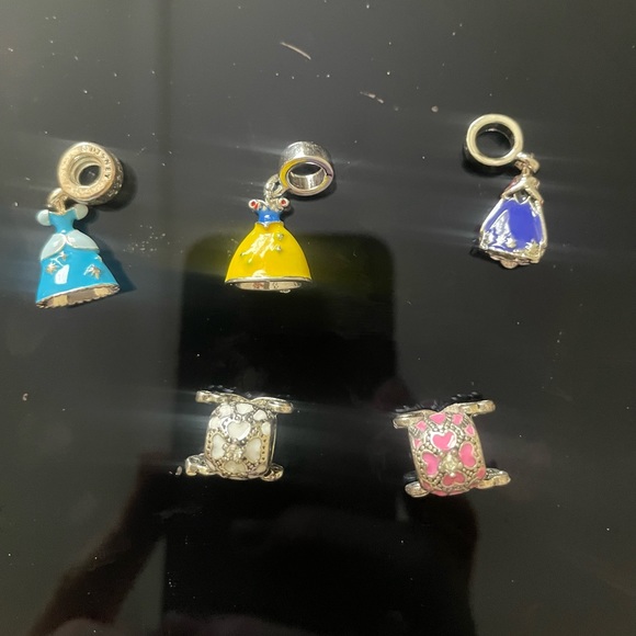 Collection of Pretty Princess Charms.  Fits Pandora Chains.  Set Of Five. - Picture 1 of 11
